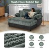 Upholstered Chaise Lounge Cloud Sleeper Sofa Bed Lazy Single Plush Sofa Leisure Reading Couch with 2 Pillows - ModernLuxe - 3 of 4