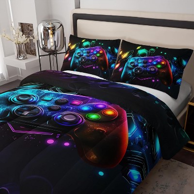 Acoinel Neon Gamer Controller Comforter Set - Gaming Bedding for Boys Teens with 2 Pillowcases,Queen — фото 6