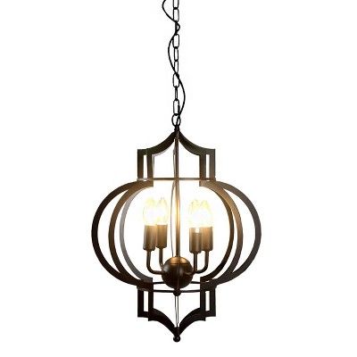 17" x 17" x 24" Addison 4 Light Chandelier Black - Warehouse of Tiffany