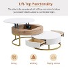 Angel Sar Modern Round Coffee Table for Living Room, Set of 2 Nesting Coffee Table, Center Table with Drawers, White - 3 of 4