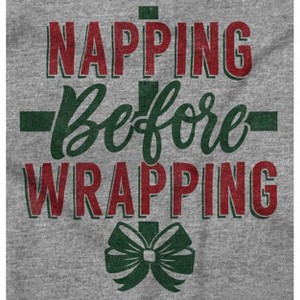 Xmas Napping Before Wrapping Presents Womens Graphic T Shirt Tees Brisco Brands - 1 of 4
