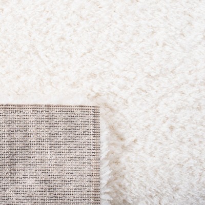 Ivory Tufted Square Shag Rug with Easy Care
