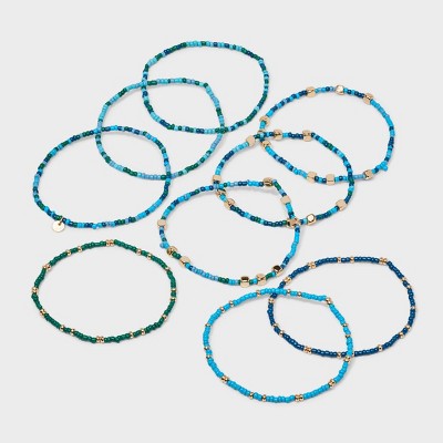 Mixed Cubed Beaded Bracelet Set 9pc - Universal Thread™