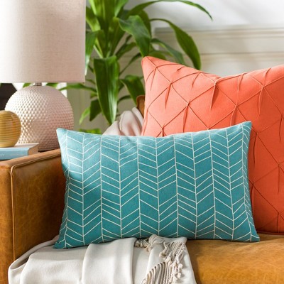 Emerald Geometric Pattern Polyester Pillow Cover 20" x 20"