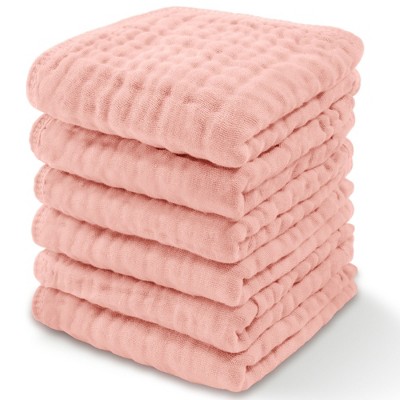 Baby Washcloths Muslin Cotton, Large 10”x10” by Comfy Cubs