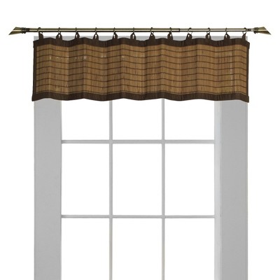 48"x12" Window Valance Bamboo Ring Top Light Brown - Versailles Home Fashions