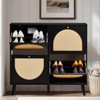 KTMBDW Natural Rattan 4 Flip Door Shoe Cabinet Organizer Freestanding, Modern Shoe Rack Storage Organizer for Entryway, Closet, Hallway - 2 of 4