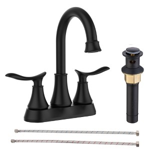 PAGED 4-Inch Bathroom Faucet Bathroom Vanity Sink Faucets with Pop-Up Drain and Supply Hosest, Faucet for Bathroom Sink - 1 of 4