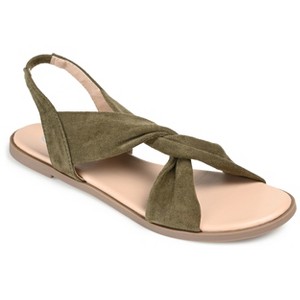 Journee Collection Womens Deleece Tru Comfort Foam Sling Back Low Block Heel Sandals Green 7.5 - 1 of 4
