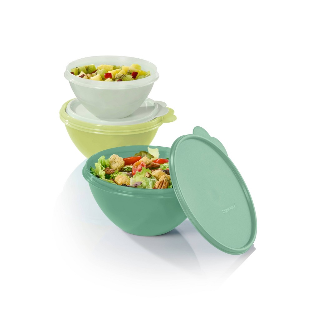 Photos - Food Container Tupperware 6pc  Wonderlier Bowl Food Storage Container Set Assorted Green: Dishwasher-Safe, Polypropylene (set of 3)