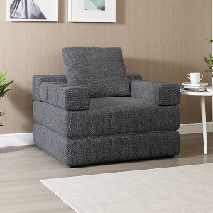 Convertible Single Sofa Chair Bed with Pillows and Lightweight Design - 1 of 4