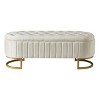 Indoor Storage Ottoman Bench,Velvet Upholstered Bench,Storage Hassock With Button & Tufted,Vanity Bench For Bedroom Living Room-Cuddlewood - 3 of 4