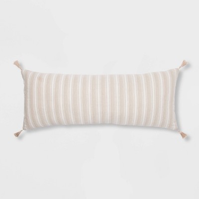 Oversized Oblong Texture Stripe Decorative Throw Pillow Natural - Threshold™