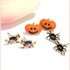 9 Pairs Halloween Stud Earrings Set - Spider Web, Pumpkin, Ghost & Bat Studs for Women's Costume Party - 3 of 4