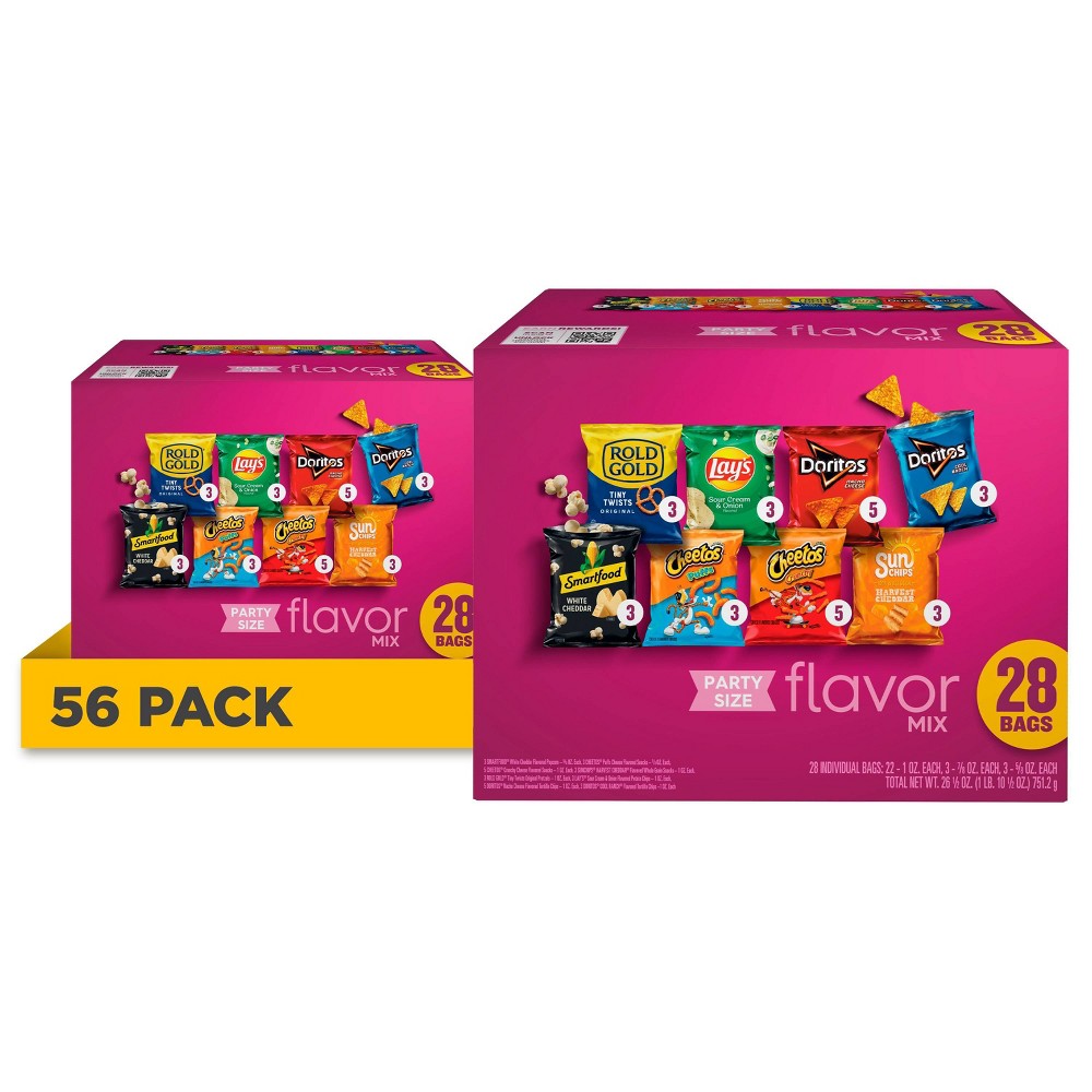 Frito-Lay 2 Pack/28ct Each Chips and Snacks Fun Times Mix Party Size Variety Pack