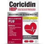 Coricidin HBP Maximum Strength Multi-Symptom Cough & Cold, Flu Tablets - 24ct