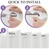 Long No Hook Shower Curtain Liner Soft Microfiber Washable Water Repellent White 71x98 Bathroom Fabric Set - 4 of 4