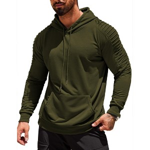 COOFANDY Mens Hoodie Sweatshirts Casual Drawstring Hoodies with Pocket Army Green XXXL - 1 of 4