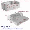 72.4 Inch Convertible Sofa Bed for Living Room, Folding Design Sofa with Cushions and Side Storage Pockets, Corduroy Fabric Sofa-Coolbibila - 4 of 4