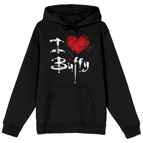 Buffy The Vampire Slayer I Love Buffy Long Sleeve Black Adult Hooded Sweatshirt 4xl Target