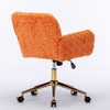 Ergonomic adjustable chair with padded armrests, mid-back plush swivel armchair, office chair dressing chair - 3 of 4