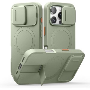 SURITCH for iPhone 16 Pro Case with Slide Camera Cover and Adjustable Kickstand, Compatible with MagSafe, Shockproof Bumper Case - 1 of 3