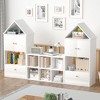 DOMETOUR Kids Bookshelf with Double House Shaped Design, Children Bookcase for Playroom/Bedroom Storage Organizer for Books Toys - image 2 of 4