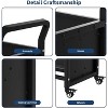 3 Tier Book Cart - Heavy Duty Metal Rolling Cart with 4 Lockable Wheels & Side Hooks, V Shaped Library Carts Storage Book Organizer - 3 of 4