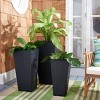 Lendson 3 Pc Flower Pot Set - PAT9020 - Indoor/Outdoor - Black - Safavieh - 2 of 4