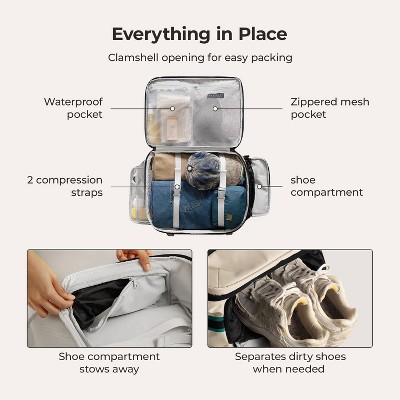 Bagsmart Blast Pro 40L Travel Backpack - Beige — фото 5