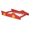 Whisen Twin Size Race Car-Shaped Platform Bed with Wheels - 4 of 4