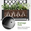 PexFix 71" x 35.4" Tall Wrought Iron Garden Arched Trellis with Planter Box Black Outdoor Plant Support for Climbing Flowers Vines Patio Yard Decor - 4 of 4