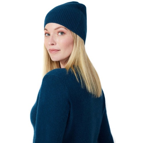 Style Republic Women’s 100% Pure Cashmere Fully Ribbed Beanie - Marine Blue - image 1 of 2