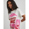 Women's Oversized Graphic T-Shirt Dress - White/Cherry Coke - 3 of 4