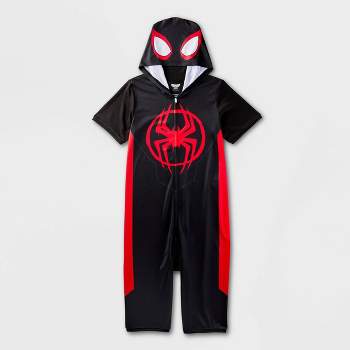 Boys' Spider-Man: Miles Morales Sleep Pajama Romper - Black