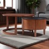 Mshliw Round Nesting Coffee Table with Fluted Drawer, 2-Piece Layered Wood Center Table for Living Room, Dining Table, Sofa Table, 31.5 Inch - 2 of 4