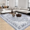 Vintage Area Rug for Living Room Bedroom Machine Washable Distressed Rug Non-Slip Low Pile Stain-Resistant Dining Accent Carpet No-Shedding - 3 of 4