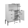 VANIRROR Wooden Sideboard with 3 Drawers, 1 Cabinet & Glass Door, Storage Cabinet for Kitchen, Dining Room, or Hallway, 33.46 x 15.74 x 47.2" - 3 of 4