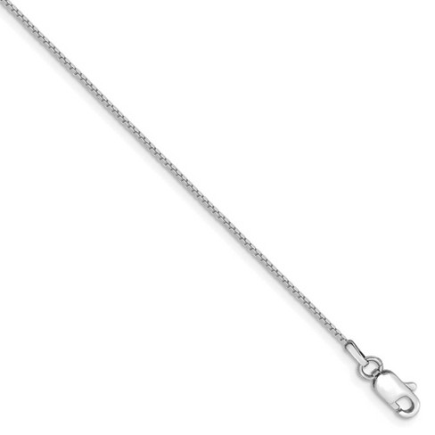 Black Bow Jewelry 0.9mm, 14k White Gold, Box Chain Bracelet, 7 Inch - image 1 of 4