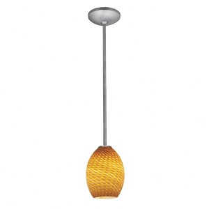 Access Lighting Brandy FireBird 1 - Light Pendant in  Brushed Steel - 1 of 1