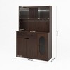 71" Tall Kitchen Pantry Cabinet - Large Capacity Display with Reeded Glass Doors, Microwave Stand, Baker's Rack Storage - 4 of 4