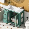 36-Inch Bathroom Storage Cabinets With Sink,Wood Bathroom Vanity With 2 Soft Close Doors,Bathroom Floor Cabinets With 3 Drawers-Cuddlewood - 3 of 4