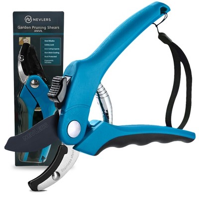Nevlers Anvil Garden Shear Pruners - Stainless Steel Blades