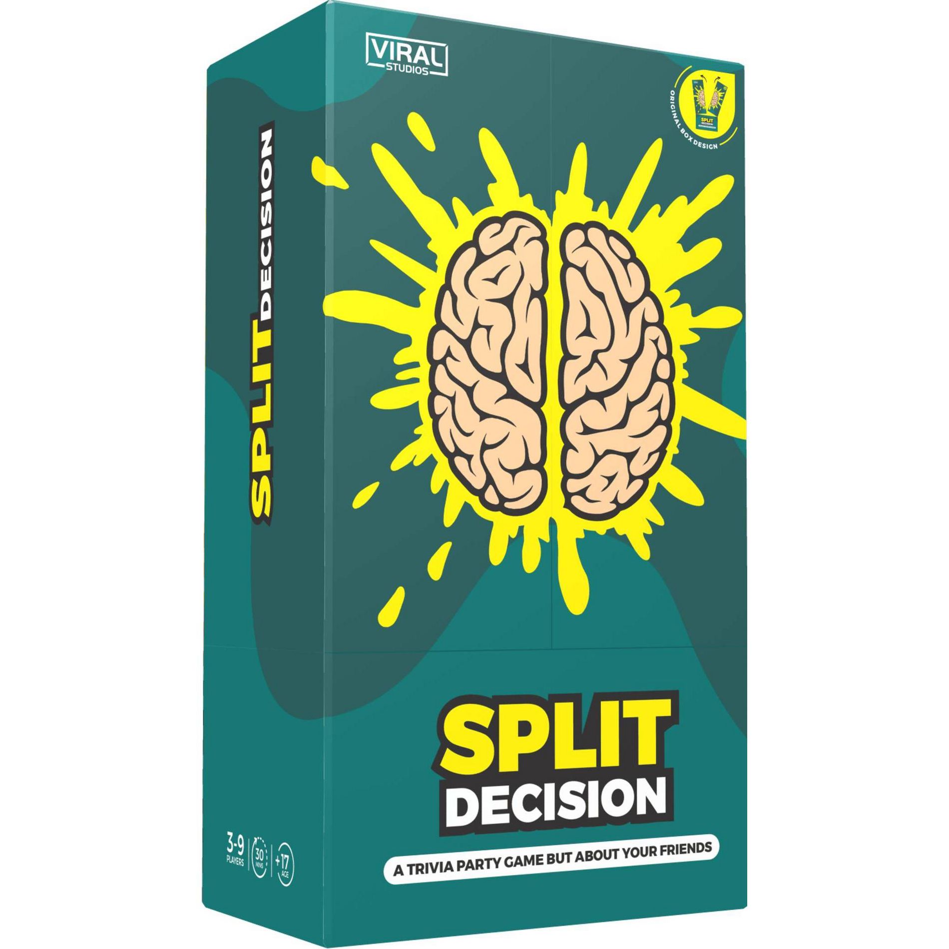 Viral Studios Split Decision Board Game: Emotional Development, Party Game for 3+ Players, Includes Cards, 30+ Minutes Play
