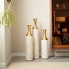 Infurnic Decorative Vases Modern Style Home Metal Vase Set of 3 Gorgeous Home Decoration, for Living Room and Bedroom, Gold, 36.5"*20"*8 - 2 of 4