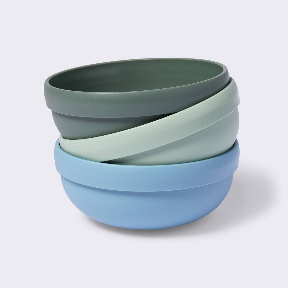 Plastic Bowls - 3pk - Blue/Green - Cloud Island™: 14.7 Volume, 5 Inch Diameter, Solid Pattern, Baby Bowls