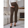 INSPIRE CHIC Women's Maternity Pants for Work Over the Belly High Waisted Office Pregnancy Trousers with Pockets - 2 of 4