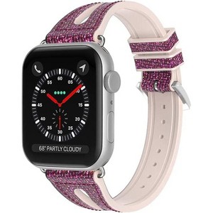 Worryfree Gadgets Silicone Shiny Slim Band for Apple Watch 38/40/41mm, 42/44/45mm iWatch Series 8 7 6 5 4 3 2 1 & SE- Assorted Colors - 1 of 3