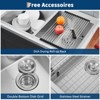 Kitchen Sink, Stainless Steel Sink - 33x22 Inch 50/50 Double Basin, 16 Gauge T-304 Topmount/Undermount Workstation with Strainers & Accessories - 3 of 4