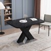 XIYUYEU  Modern Rectangle Stretchable Dining Table,Kitchen Table with Black Marble Tabletop and Metal Base for 6-8 Person - 2 of 4